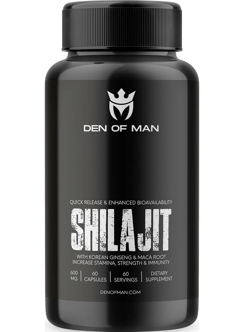 DEN OF MAN Shilajit Capsules for Men – Pure Himalayan Shilajit Extract Capsules, Natural Supplement, Supports Energy, Vitality & Wellness, 20g Glass Jar pack of 2 - Image 2